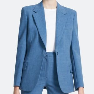 Theory Fitted Twill Blazer in Chambray NWT